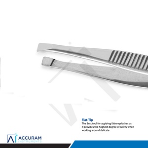 Pinzas Profesionales para Cejas de Acero Inoxidable Accuram, Punta Inclinada, Depilación de Precisión, Herramienta de Belleza y Maquillaje Personal, 11 cm - Product Image 3