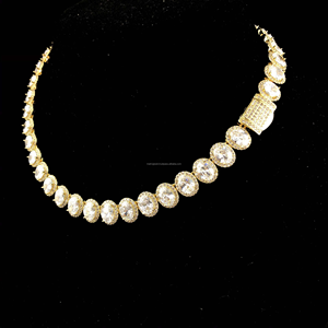 Cadena de tenis de moissanita de forma ovalada de diamante de corte ovalado de alta calidad para hombres y mujeres - Product Image 2