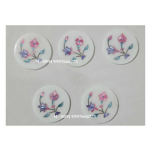 Ensemble de sous-verres en marbre blanc fait main, très demandés, magnifiquement incrustés, pour la maison, la cuisine, les hôtels et les restaurants, articles décoratifs. - Product Image 5