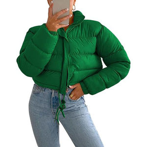 Chaqueta acolchada impermeable para mujer, diseño de burbujas, abrigo de invierno acolchado, chaqueta corta de nailon para exteriores - Product Image 5