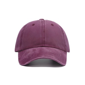 Gorra de Béisbol Morada de 6 Paneles, Ajustable, Unisex, de Algodón, Estilo Casual, Color Sólido, Acabado Lavado - Product Image 1