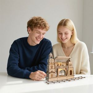 Rompecabezas 3D de Madera, Modelo de Estación de Tren, Kits de Herramientas para Construir, Manualidades Hechas a Mano, Regalo de Navidad Único - Product Image 4