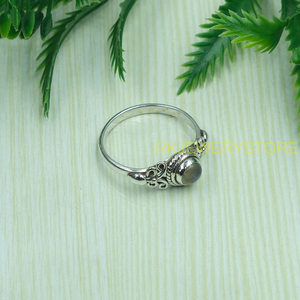 Natural Labradorite Gemstone 925 Sterling <b>Silver</b> Handmade Filigree <b>Ring</b> <b>Statement</b> <b>Ring</b> for Women Boho Vintage Designer Jewelry - Product Image 2