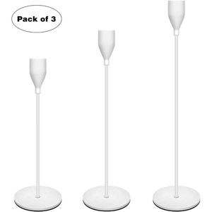 Adorable bougeoir en acier inoxydable, support pour bougies coniques, design moderne et minimaliste, décoration d'intérieur, base en métal durable - Product Image 3