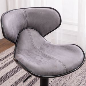 Masaccio Set di 2 tappezzeria grigio stagionato ponte aereo regolabile girevole sgabello con Base cromata - Product Image 4