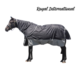 Horse Turnout <b>Blanket</b> with Neck Cover | <b>Waterproof</b> Outdoor Stable Rug | Breathable Full Body Rain Sheet for Equine Pasture - Product Image 3