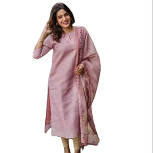 Nueva moda del sur de Asia, hermoso conjunto de kurti y dupatta hasta la rodilla, en colores ricos, especial para fiestas y eventos, para mujeres o niñas. - Product Image 1