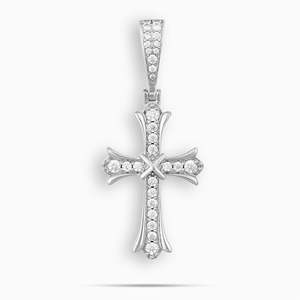 Luxury Moissanite <b>Cross</b> Pendant Necklace VVS Iced Out Christian Hip Hop Jewelry 925 Sterling Silver - Product Image 2