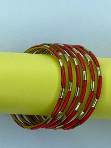 Bracelets ethniques légers et tendance en laiton antique et résine bleue faits à la main - Product Image 2