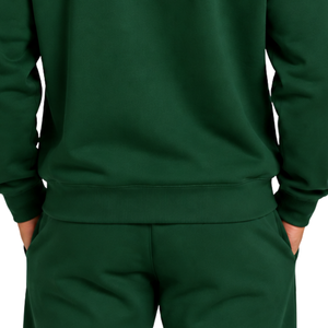 Sweat-shirt vert forêt pour homme, col rond, manches longues, pull décontracté en polaire, logo personnalisé, streetwear, vêtements de sport d'hiver, vente en gros - Product Image 6