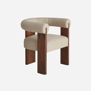 Chaise de salle à manger rembourrée moderne de haute qualité et durable, pieds en bois, assise en tissu, style design mid-century pour restaurants, bars, hôtels - Product Image 1