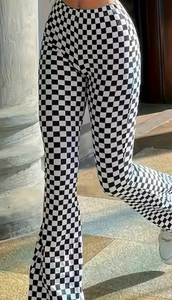 Hardhoodi Interination Women's Sporty High Waist Print <b>Flare</b> <b>Leggings</b> Elastic Waist Full Length Yoga Workout Pants Pockets Four - Product Image 6