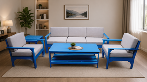 Conjunto de sofá moderno de madera, resistente al agua y ecológico, con 1 año de garantía. Perfecto para salas de estar y cafeterías. - Product Image 2