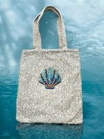 Sac fourre-tout élégant en argenté avec motif uni et doublure en polyester pour toutes les saisons, plage et voyage