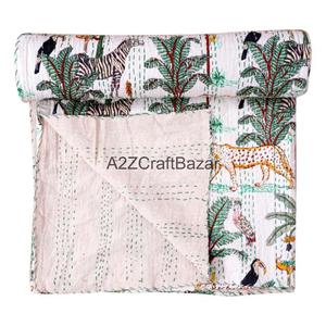 Edredón Kantha 100% Algodón, Estampado, Hecho a Mano en India, Vintage, Cosido a Mano, para Uso en Hoteles, Ecológico, para Todas las Estaciones - Product Image 1