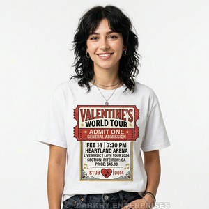 Camiseta Personalizada para Mujer con Diseño de Concierto, Blanca, de Algodón, con Gráficos de Gira, de Alta Calidad, Recuerdo de Evento, Manga Corta, de Fábrica - Product Image 1