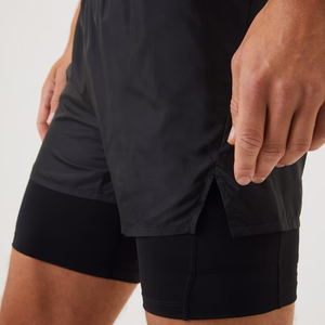 Pantalones Cortos Deportivos de Secado Rápido para Hombre, Color Sólido, Cintura Media Elástica, Cortos, 100% Poliéster Tejido - Product Image 4