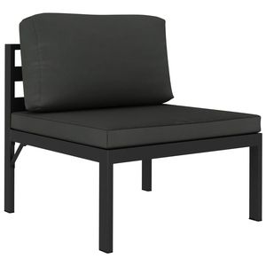 Ensemble salon patio 6 pièces en aluminium anthracite avec coussins confortables pour mobilier d'extérieur - Product Image 4