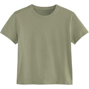 Women's 100% Cotton Crew Neck T-Shirt - Soft Relaxed Fit <b>Box</b> Cut Casual Tee - Product Image 3