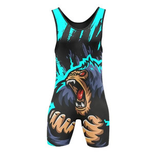 <b>Singlet</b> Wrestling Silk Screen Printing Stretch Breathable Quick Dry Front Logo OEM Service 100% Polyester Durable - Product Image 2