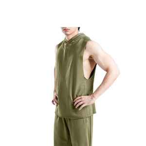 Débardeur à capuche pour homme de qualité supérieure - Sans manches, écologique, séchage rapide, tissu en spandex/coton, léger et respirant, coupe régulière confortable - Product Image 3