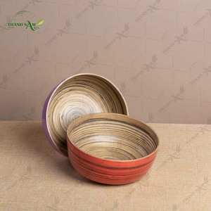 Bol en bambou noir artisanal à texture naturelle, classique, écologique, léger, pour la maison et les fêtes - Product Image 6