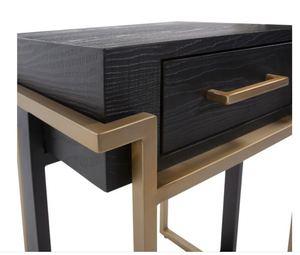 Mesa Consola Moderna con Base de Patas de Teca Negra y Cajones para Dormitorio de Hotel o Sala de Estar - Product Image 3