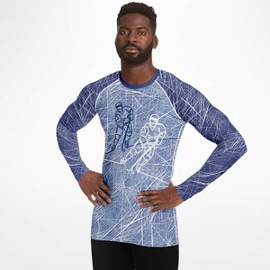 Rashguard à manches longues pour homme : Chemise de surf bleu corail UPF 50+ - Product Image 5