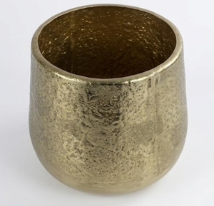 Macetero Moderno de Latón Martillado – Recipiente de Metal Dorado Texturizado para Plantas de Interior y Velas de Lujo - Product Image 2