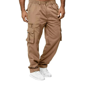Joggers cargo décontractés pour hommes, taille haute, en polaire chaude, avec cordon de serrage, pour le printemps, l'hiver et le travail en extérieur - Collection 2026 - Product Image 2