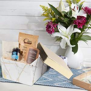 Caja de Regalo Rígida con Diseño de Mármol Elegante Personalizada TH CBB-563, Tapa Dorada con Grabado, Materiales Reciclados - Empaque de Lujo para Eventos Especiales - Product Image 6