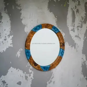 Modern High-polished Resin <b>Frame</b> Lightweight Oval Wall Mirror Wedding Decorative Home Accessory for Bathrooms Bedrooms - Product Image 3