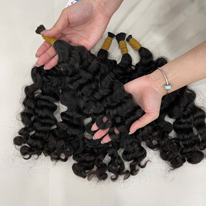 Flash Sale 100% Vietnamese Human Hair Steam Burmese Curly Black Bulk Hair No <b>Tangle</b> No Shedding Ready To Ship - Product Image 2