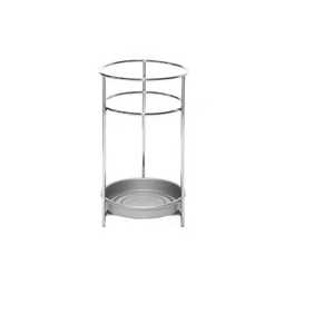 Skies Trader Chrome <b>Umbrella</b> <b>Stand</b> Silver Metal Walking Stick Holder Entryway Storage Rack with Removable <b>Base</b> Drip Tray - Product Image 1