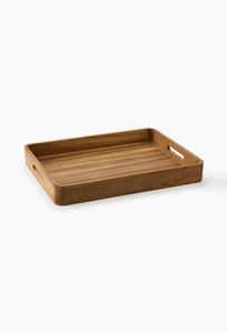 Plateau de service rectangulaire en bois fait main, plateau de petit-déjeuner en bois rustique naturel pour la maison, la cuisine, le restaurant et la décoration de table - Product Image 2