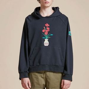 Sweat à capuche oversize pour homme en molleton de coton épais, effet délavé soleil, imprimé animal, respirant, style vintage, avec fermeture éclair et design délavé à l'acide, collection Printemps - Product Image 4