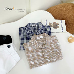 Meilleur ensemble de tenue d'été pour garçons : chemises à carreaux et shorts amples, vêtements pour enfants, styles de vêtements coréens, vêtements pour tout-petits garçons - Product Image 5