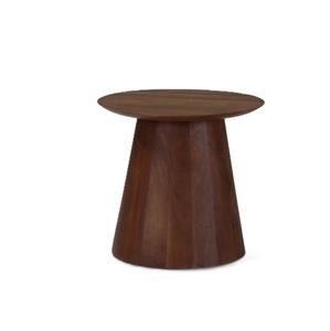 Table basse ronde moderne en bois, design mid-century, faite à la main, pour salon, entrée ou couloir, idéale pour les espaces étroits - Product Image 4