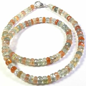 Collier de pierres précieuses facettées en pierre de soleil africaine naturelle de haute qualité, orange, 5,5-6 mm, forme Rondelle, percées au centre, 16 pouces - Product Image 3