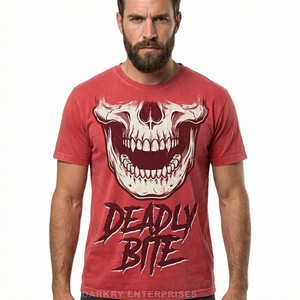Camiseta Gráfica Negra para Hombre al por Mayor, Camiseta Personalizada con Estampado de Calavera Rosa y Mariposa, Top de Algodón de Manga Corta con Cuello Redondo, Moda Urbana - Product Image 6