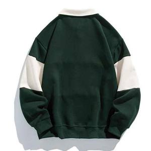 Maillot de rugby pour homme de qualité supérieure, imprimé uni, manches longues, 100 % coton, grande taille, toile respirante, séchage rapide, à l'avant - Product Image 3