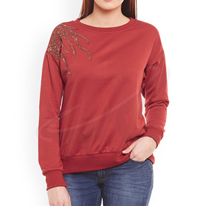 Sudadera de Mujer con Pedrería, Cuello Redondo, Estilo Casual y Cómodo para el Día a Día - Product Image 5