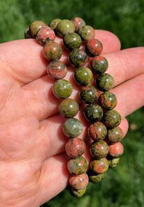 UNAKITE Premium Grade Handmade Natural <b>Crystal</b> Stone Eco-Friendly 8mm Bead Unisex Feng Shui Love-Themed Wedding Healing <b>Bracelet</b> - Product Image 2