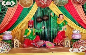 Decoración Vibrante para Fotomatón de Bodas Punjabi, Estatuas de Bienvenida para Entrada de Boda Punjabi, Estatuas de Jatt Punjabi de Tamaño Real para Bodas - Product Image 5