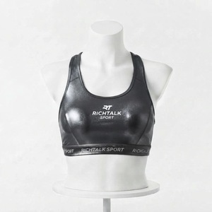 RICHTALK SPORT Women's <b>Yellow</b> Racerback Sports <b>Bra</b> Scoop Neck Medium Support Breathable Fitness Top Solid Color - Product Image 4
