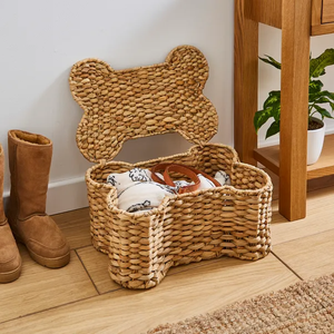 Cesta de almacenamiento con forma de hueso de jacinto y borde, hecha a mano, al por mayor, ecológica, fabricada en Vietnam - Product Image 6