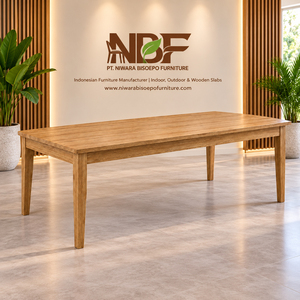 Mesa de Comedor Rectangular Moderna de Teca Sólida Premium al por Mayor, Diseño de Cuatro Patas, Muebles para el Hogar, 4 Plazas, para Hotel o Restaurante - Product Image 4