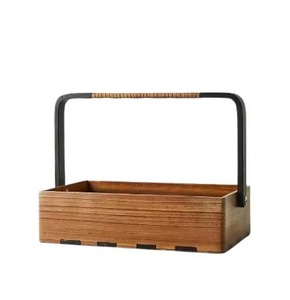 Walnut Finish New Wooden Caddy For Kitchen Home Hotel Table <b>Top</b> Decorative Use Wooden Utensils Holder Caddy - Product Image 6