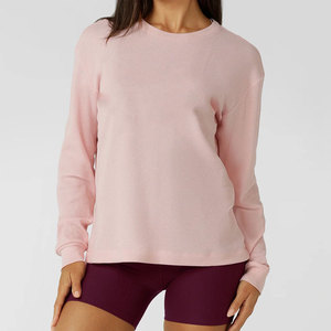 Camiseta de Yoga para Mujer, Ropa Deportiva, Diseño Holgado, Larga, Talla Grande, Tejido Antipilling, Manga Larga, Cuello Redondo - Product Image 1