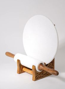 Juego de Rodillo y Tabla para Amasar de Madera Estilo Tradicional, Chakla Belan, para Cocina India, Preparación de Roti y Chapati - Product Image 3